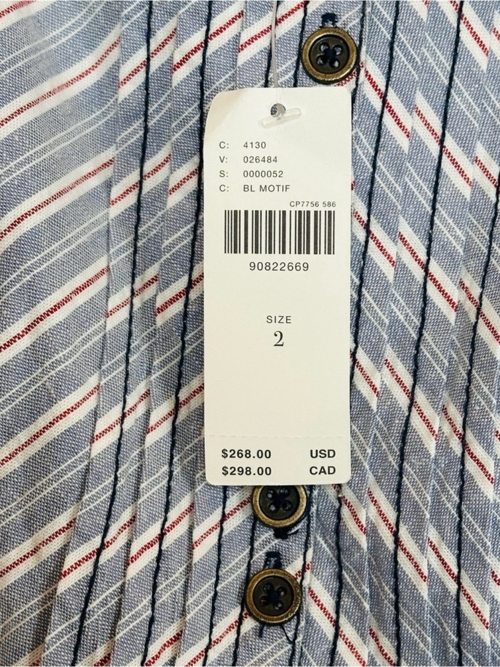 Anthropologie Patchwork Midi Dress - Light Blue & Cream - Picture 3 of 3
